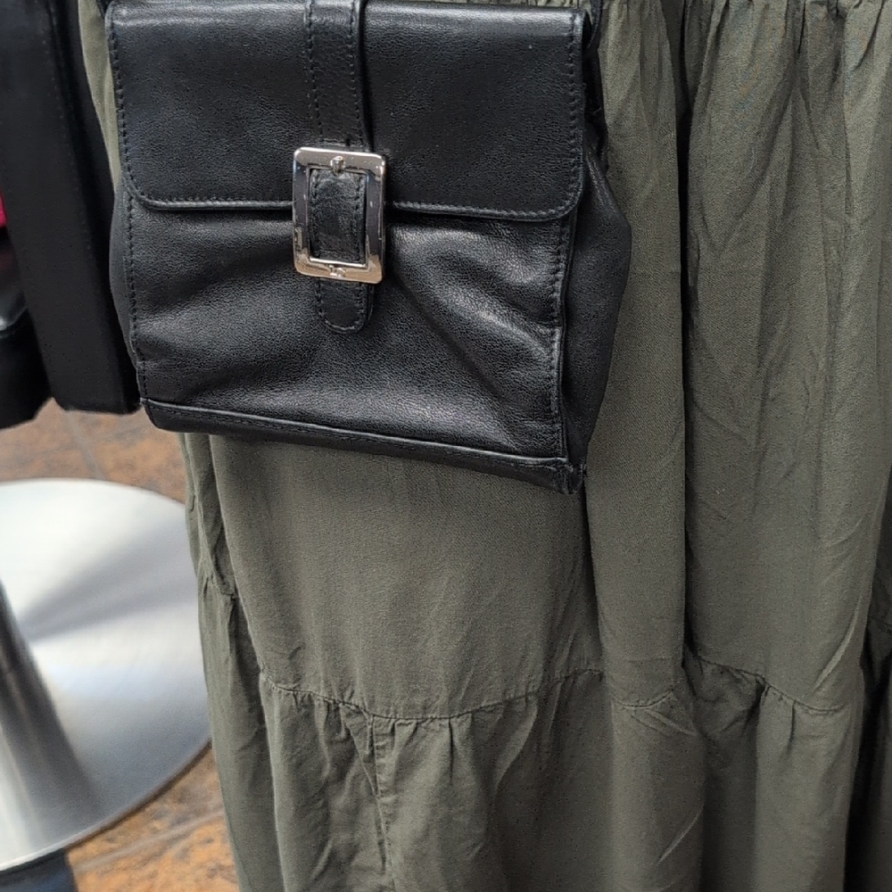 Black Leather Belt Bag